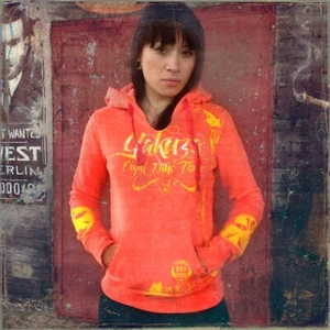 Felpa con cappuccio Yakuza donna pullover con cappuccio pullover GHB236 colore arancione - Foto 1 di 4