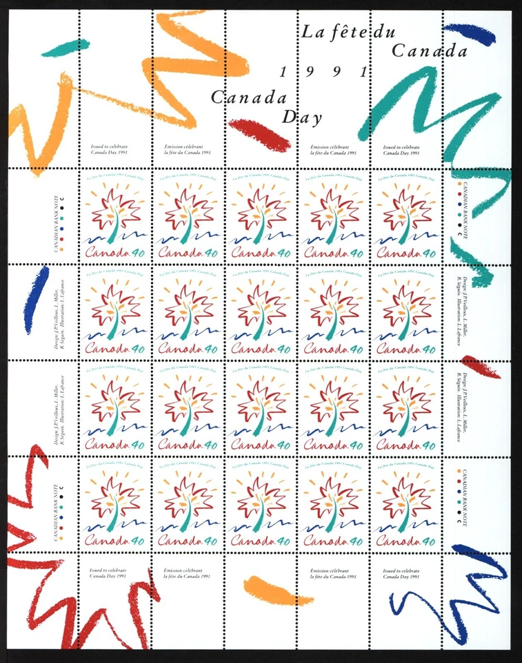 CANADA SHEET 1316phMNH 40c x 20 CANADA DAY - STYLIZED MAPLE LEAF - Image 1 of 1