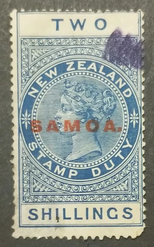 SAMOA Stamp Duty Revenue Used Two Shillings New Zealand z7499 Cover