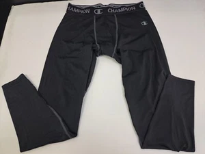 Authentic Champion Gear Mens Compression Pants Duofold Warmcntrl Black XL #6184 - Picture 1 of 8
