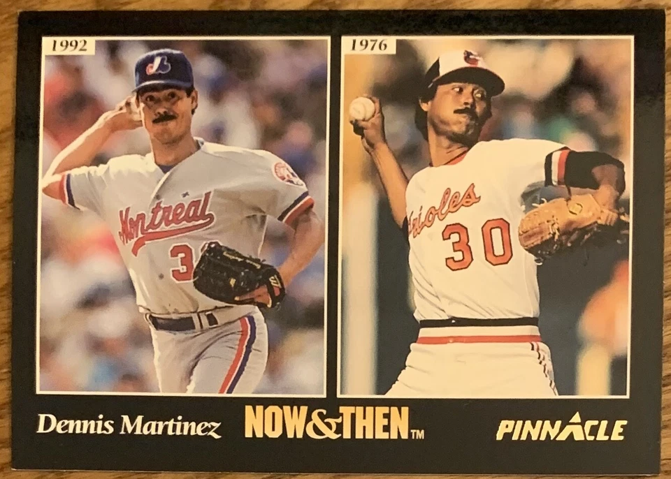 DENNIS MARTINEZ, 1993 PINNACLE "THEN & NOW" CARD - Image 1 of 1