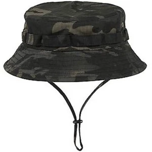 Black Multicam Camouflage Bucket Hat Bush Jungle Short Brim Army Military Boonie - Picture 1 of 6