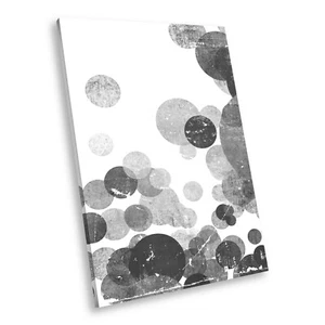 AB258 Black White Abstract Portrait Canvas Picture Print Large Wall Art Circles - Picture 1 of 7