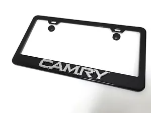 (1) 3D "CAMRYemblem" LOGO BLACK Coated Metal License Plate Frame Holder - Picture 1 of 2