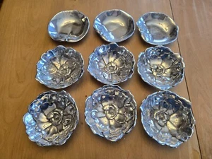 Lot of 9 Mariposa Aluminum 6" bowls Flower floral and vegetable shape - Picture 1 of 6