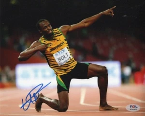 Usain Bolt Signed 8x10 Photo Fastest Man In Earth Jamaican Legend PSA/DNA (4) - Picture 1 of 1