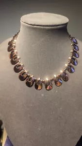 JERRY FELS MATISSE RENOIR NECKLACE 1950'S COPPER WITH BLACK ENAMEL - Picture 1 of 5