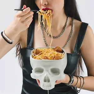 Skull Bowl Retro Gothic Desktop Decor Halloween Tableware Skull Bowl Decor AU - Picture 1 of 7