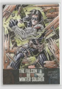 Tarjeta de boceto de artista de Marvel Falcon and the Winter Soldier 1/1 Anthony Tan - Imagen 1 de 2