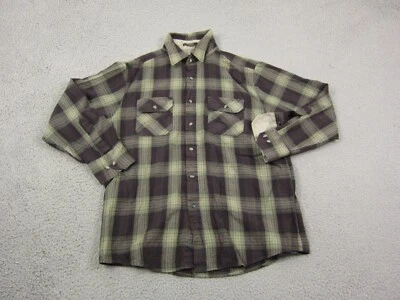 Vintage Northwest Shirt Adult Large Brown Green Plaid Flannel Western Mens 90s - Image 1 of 4