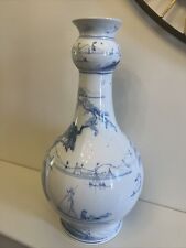 Isis Ceramics Deborah Sears Lamp Base Tall Vase 39 cm High Blue & White