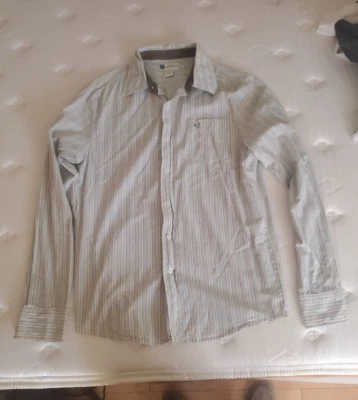 Men's Medium Fossil Brand jeans Long Sleeve striped brown blue shirt - Image 1 of 2