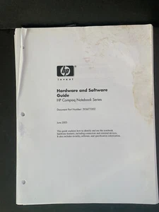 HP Compaq Notebook Series HARDWARE AND SOFTWARE PRINTED GUIDE - Picture 1 of 1
