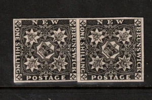 New Brunswick #3P Very Fine Plate Proof Pair In Black On Thin Card As Issued - Picture 1 of 1