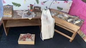 Vtg Dollhouse LOT Fish Market Miniatures w/Numerous Items 1:12 Scale - Photo 1/10