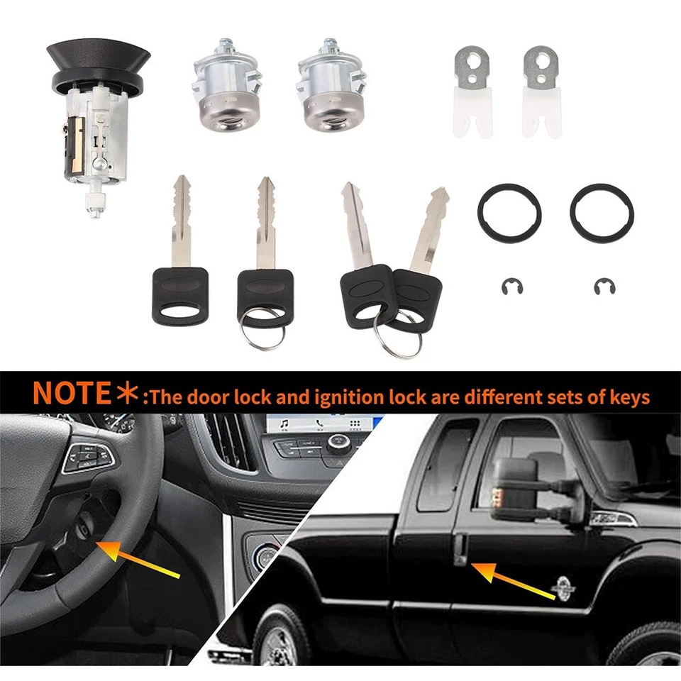 Cilindro de bloqueo de interruptor de llave de encendido con llave para Ford F150 F250 F350 F450 Super Duty* Foto 1 de 4