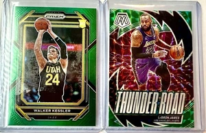 2022/2023 Panini Green Prizm Walker Kessler /2024 Panini Thunder Road LeBron J - Bild 1 von 2
