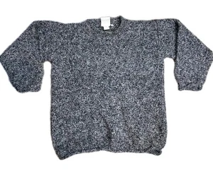 Maglione lana vintage Gaeltarra grigio medio nordico Fair Isle girocollo - Foto 1 di 8
