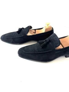 Zapatos sin cordones Moreschi Newport de gamuza negra con borlas para hombre talla UK 9 EU 43 - Imagen 1 de 7