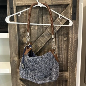 Bolso de Hombro The Sak Azul Marrón Índigo Tejido con Cremallera Correa Desmontable - Imagen 1 de 18