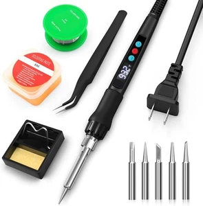 Kit Soldador, Pistola 100W con Pantalla LED Digital, Negro - Imagen 1 de 7