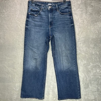 Old Navy Women's Jeans Wide Leg Extra High Rise Size 10 Blue Denim Soft Stretch - Image 1 of 4