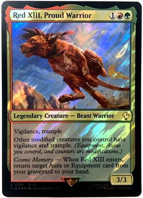 MTG Red XIII, Proud Warrior (Surge Foil) Commander: Final Fantasy 91 FF7 NM - Image 1 of 4