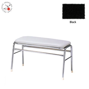 Arcade Game Stool Pair Bench Seat Chair Chrome Frame Stackable Moquette Black JP - Picture 1 of 5