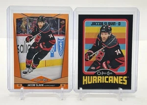 Lote #288 Jaccob Slavin 2024-25 OPC naranja (/25) y borde negro retro - Imagen 1 de 5