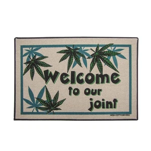 Funny Welcome 2 Joint Outdoor Doormat Novelty Weed Gift Floor Rug Front Door Mat - Picture 1 of 4