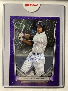 2014 Bowman MICAH JOHNSON Prospect Viola Ghiaccio Auto Box Topper 20/25 o 1/1 RARO! - Foto 1 di 2