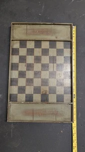 Antik frühes Land Urholz alte Farbe Schneiden Schachbrett 16" 1985 - Bild 1 von 9