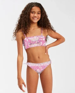 Billabong L101670 Niñas Paraíso Rosa Día Soñador Nudo Bandeau Conjunto de Natación Talla 10 - Imagen 1 de 4