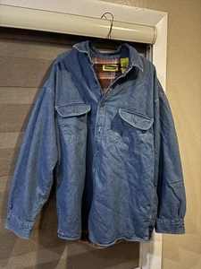 Stanley Blanket Lined Men's Denim Shirt Button Up Jacket Size XL - Picture 1 of 4