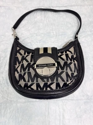 Vintage Michael Kors Y2K Black & White Monogram L Mini Shoulder Bag - Image 1 of 4