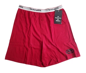 X061 Ecko unltd Boy's Sleepwear Vintage Red Solid Pure Cotton Knit Boxer L 14-16 - Picture 1 of 5
