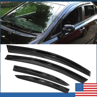 Protector de visera de ventana negro para Honda Civic 2006-11 sedán de 4 puertas ondulado estilo Mugen 4 piezas Foto 1 de 4