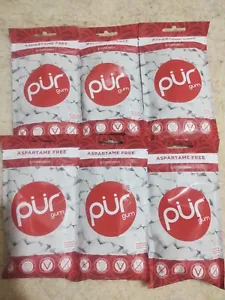 6 New PUR Xylitol Chewing Gum 55 Pieces Each Aspartame Sugar Free Cinnamon - Picture 1 of 3