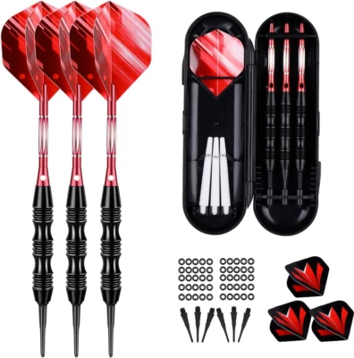 Freccette Professionali Punta Plastica, Set Di 3 Freccette Morbide per Bersaglio - Immagine 1 di 4