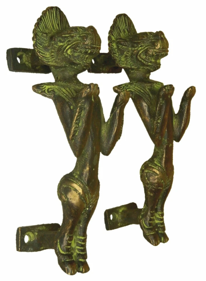 Tiradores de puerta de estilo victoriano con forma de tigre de latón artesanales ídolo de decoración del hogar Foto 1 de 4