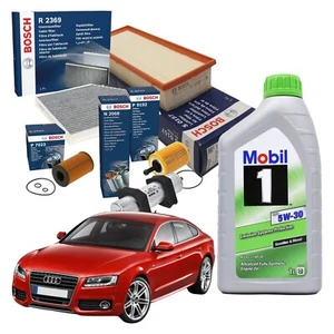 KIT TAGLIANDO OLIO + 4 FILTRI BOSCH AUDI A5 Sportback (8TA) 2.0 TDI KW 105 - Imagen 1 de 8