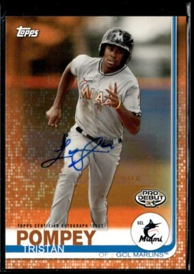 2019 Topps Pro Debut Autographs Orange Tristan Pompey Auto 05/25 GCL Marlins - Image 1 of 2
