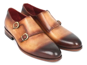 Zapatos Paul Parkman de dos tonos doble correa para monje (ID #HT54-CML) - Imagen 1 de 6