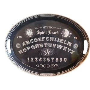 Prima Metal Mystic Spirit Ouija Board Large Oval Tray Black & Gold - Picture 1 of 3