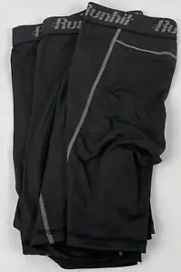 3 x Runhit Compression Shorts Men's Sz M Underwear Spandex Running Shorts- Black - Picture 1 of 5