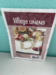 Village Cross Stitch Kit Linens Sunflower Wreath Table Runner 16"x40" New In Pkg - Picture 1 of 4