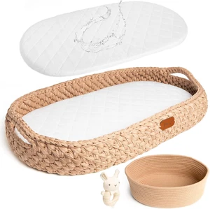 Handmade Baby Changing Basket with a Soft Changing Pad and Waterproof Cover, ... - Picture 1 of 12