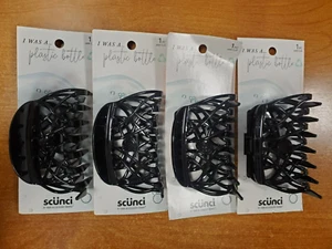 4 Pack: Scunci Earth-Friendly Upcycled Large Jaw Clip, Black (6629) R9P5a - Picture 1 of 3
