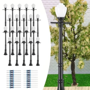 10/20pcs LCX04 10pcs Model Railway Lamppost lamps Street Lights O Scale LEDs NEW - Picture 1 of 28