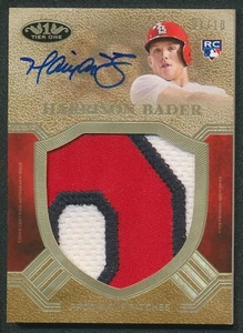Parche certificado firmado por Harrison Bader Rookie 2018 Topps Tier One #APP-HB 1/10 - Imagen 1 de 2